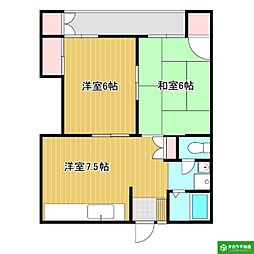 セジュール荏隈 2DKの間取図画像