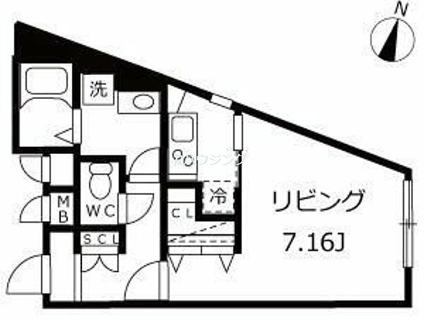 東京都中野区本町4丁目(賃貸マンション1R・4階・27.58㎡)の写真 その2