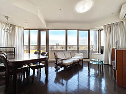 パノラマビューウィンドウからたっぷりと光が差し込む開放的なLD