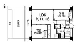 グランドベイス世田谷ガーデン 2LDKの間取図画像