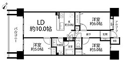 クレストシティレジデンス 3LDKの間取図画像