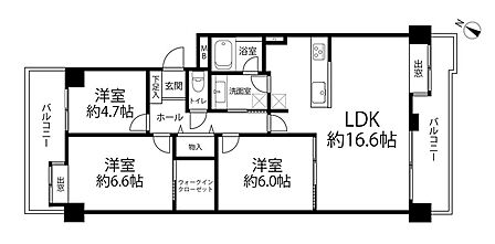 3LDK 間取り