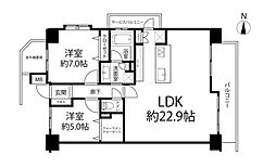 レーベンハイム青砥クレフォート 2LDKの間取図画像