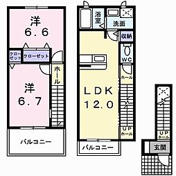 エムパレス　前橋 2階2LDKの間取り