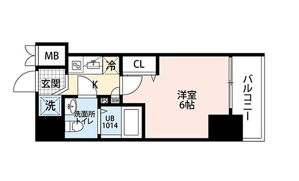 東京都品川区北品川２丁目(賃貸マンション1K・12階・20.43㎡)の写真 その2