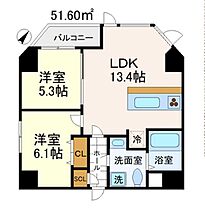 東京都港区東麻布１丁目7-1（賃貸マンション2LDK・4階・51.60㎡） その2