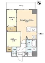 東京都墨田区東向島３丁目38-9（賃貸マンション2LDK・8階・40.71㎡） その2