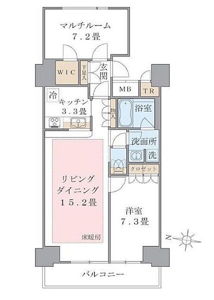 東京都江東区東雲１丁目(賃貸マンション1SLDK・8階・70.43㎡)の写真 その2