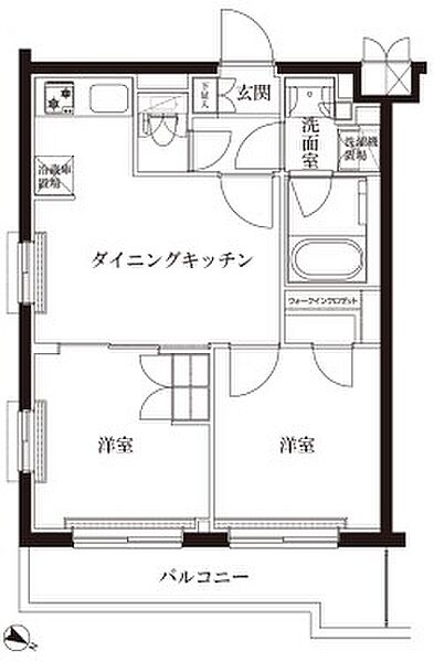 東京都板橋区蓮根１丁目(賃貸マンション2DK・2階・40.88㎡)の写真 その2