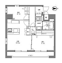 東京都台東区台東２丁目3-12（賃貸マンション2LDK・11階・50.21㎡） その2