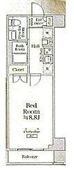 京成押上線 八広駅 徒歩6分の賃貸マンション 3階1Kの間取り