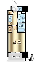 東京メトロ東西線 門前仲町駅 徒歩8分の賃貸マンション 8階1Kの間取り