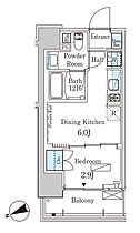 東京都港区海岸３丁目2-3（賃貸マンション1DK・6階・25.55㎡） その2