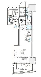 東京メトロ銀座線 表参道駅 徒歩13分の賃貸マンション 11階ワンルームの間取り