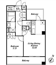 東京都新宿区住吉町9-4（賃貸マンション1LDK・5階・46.06㎡） その2