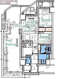 都営新宿線 大島駅 徒歩7分の賃貸マンション 8階2LDKの間取り