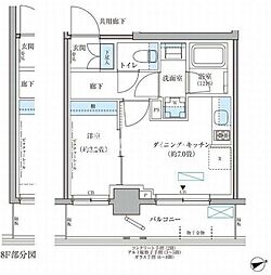都営三田線 春日駅 徒歩6分の賃貸マンション 2階1LDKの間取り
