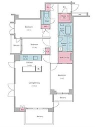 京急本線 北品川駅 徒歩9分の賃貸マンション 3階3LDKの間取り