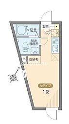 東急池上線 石川台駅 徒歩3分の賃貸マンション 5階ワンルームの間取り