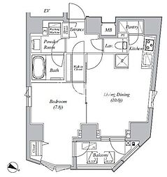 東京メトロ銀座線 赤坂見附駅 徒歩5分の賃貸マンション 11階1LDKの間取り