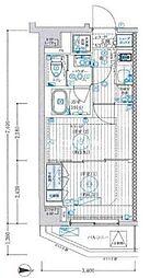 都営新宿線 大島駅 徒歩7分の賃貸マンション 7階1DKの間取り