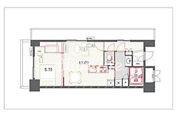 東京メトロ日比谷線 中目黒駅 徒歩12分の賃貸マンション 9階1LDKの間取り