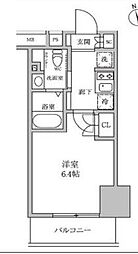 京急空港線 京急蒲田駅 徒歩5分の賃貸マンション 6階1Kの間取り