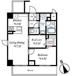 東京メトロ丸ノ内線 四谷三丁目駅 徒歩6分の賃貸マンション 3階2LDKの間取り