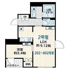 都営大江戸線 両国駅 徒歩8分の賃貸マンション 7階1LDKの間取り