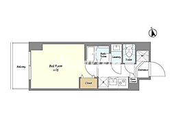 京急本線 大森海岸駅 徒歩10分の賃貸マンション 1階1Kの間取り