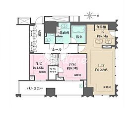 都営新宿線 九段下駅 徒歩5分の賃貸マンション 4階2LDKの間取り