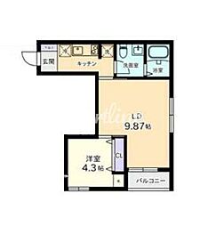 都営三田線 白金台駅 徒歩4分の賃貸アパート 2階1LDKの間取り