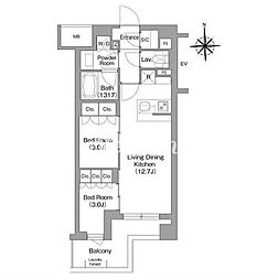 京急本線 大森町駅 徒歩10分の賃貸マンション 5階2LDKの間取り