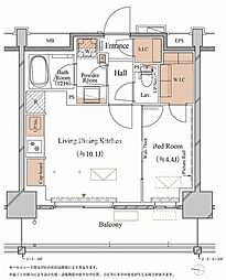 東京メトロ東西線 木場駅 徒歩7分の賃貸マンション 7階1LDKの間取り