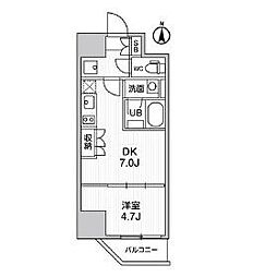 JR総武線 亀戸駅 徒歩3分の賃貸マンション 10階1DKの間取り
