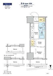 東京メトロ丸ノ内線 四谷三丁目駅 徒歩2分の賃貸マンション 10階1DKの間取り