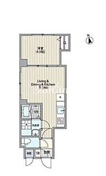 JR山手線 恵比寿駅 徒歩9分の賃貸マンション 3階1LDKの間取り
