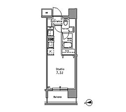 東武亀戸線 亀戸水神駅 徒歩9分の賃貸マンション 13階ワンルームの間取り