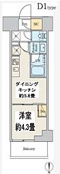 都営浅草線 本所吾妻橋駅 徒歩2分の賃貸マンション 9階1DKの間取り