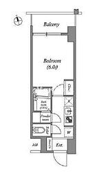 京急本線 大森海岸駅 徒歩3分の賃貸マンション 3階1Kの間取り