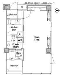 東京メトロ日比谷線 恵比寿駅 徒歩4分の賃貸マンション 9階1Kの間取り