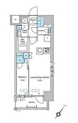 JR京浜東北・根岸線 大森駅 徒歩11分の賃貸マンション 5階1LDKの間取り