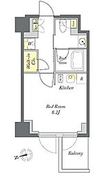 都営大江戸線 清澄白河駅 徒歩10分の賃貸マンション 5階ワンルームの間取り