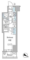 東京メトロ千代田線 赤坂駅 徒歩3分の賃貸マンション 9階1Kの間取り