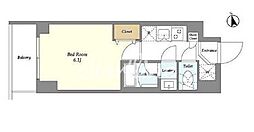 京急本線 大森海岸駅 徒歩10分の賃貸マンション 6階1Kの間取り