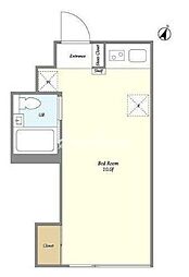 JR山手線 渋谷駅 徒歩9分の賃貸マンション 3階ワンルームの間取り