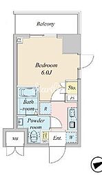 東京メトロ東西線 神楽坂駅 徒歩5分の賃貸マンション 4階1Kの間取り