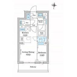 東急池上線 池上駅 徒歩5分の賃貸マンション 3階1LDKの間取り