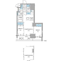 東京メトロ丸ノ内線 本郷三丁目駅 徒歩5分の賃貸マンション 13階1LDKの間取り