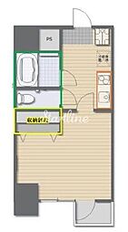 東京メトロ日比谷線 六本木駅 徒歩10分の賃貸マンション 6階1Kの間取り